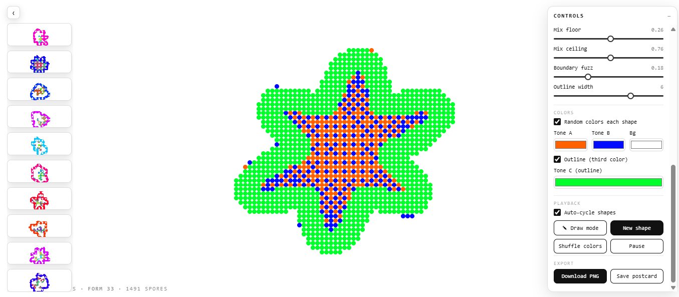 Estrella tramada en verde y naranja junto al panel de controles